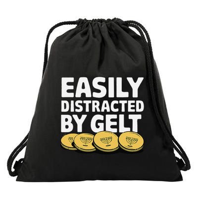 Funny Dreidel Gelt Chanukah Jewish Menorah Hanukkah Gelt Drawstring Bag