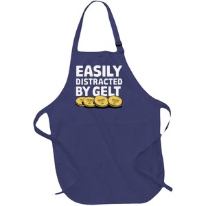 Funny Dreidel Gelt Chanukah Jewish Menorah Hanukkah Gelt Full-Length Apron With Pockets