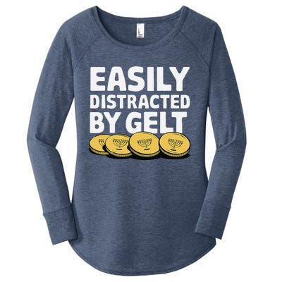 Funny Dreidel Gelt Chanukah Jewish Menorah Hanukkah Gelt Women's Perfect Tri Tunic Long Sleeve Shirt