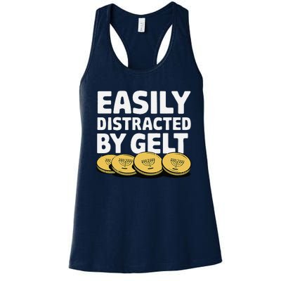 Funny Dreidel Gelt Chanukah Jewish Menorah Hanukkah Gelt Women's Racerback Tank