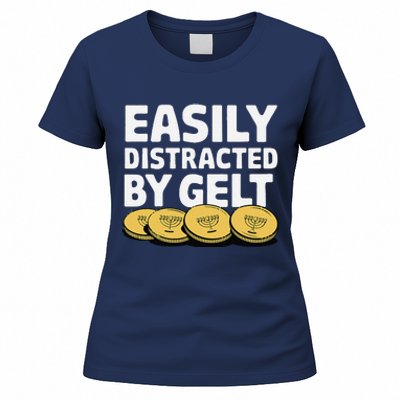 Funny Dreidel Gelt Chanukah Jewish Menorah Hanukkah Gelt Women's T-Shirt