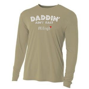 Fathers Day Gift From Wife Son Daughter Daddin Ain't Easy Cooling Performance Long Sleeve Crew