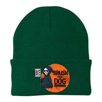 Funny Dog Groomer Brush Your Dog Grooming Reaper Halloween Knit Cap Winter Beanie