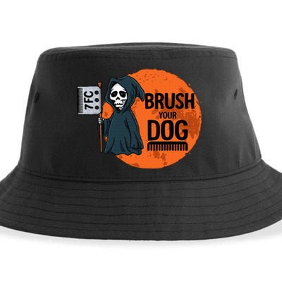 Funny Dog Groomer Brush Your Dog Grooming Reaper Halloween Sustainable Bucket Hat