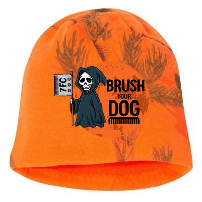 Funny Dog Groomer Brush Your Dog Grooming Reaper Halloween Kati - Camo Knit Beanie