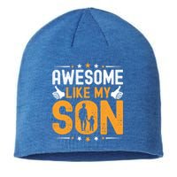 Fathers Day Greatest Best Dad Awesome Like My Son Gift Sustainable Beanie