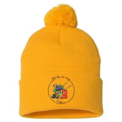 Funny Distressed Gardening I'll Be in My Office Garden Pom Pom 12in Knit Beanie