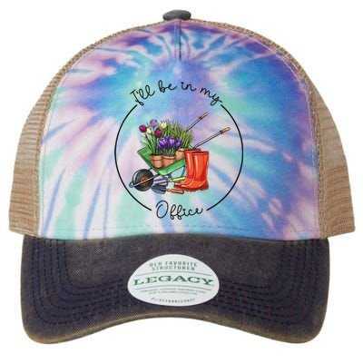 Funny Distressed Gardening I'll Be in My Office Garden Legacy Tie Dye Trucker Hat