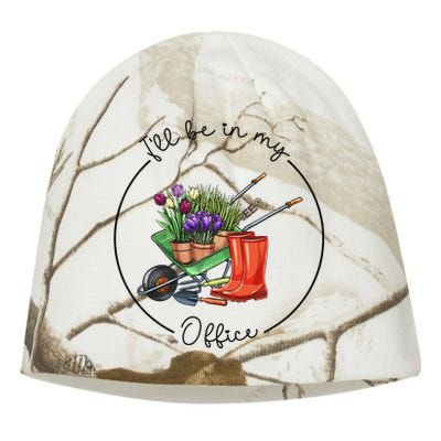 Funny Distressed Gardening I'll Be in My Office Garden Kati - Camo Knit Beanie