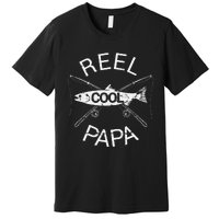 Fathers Day Gifts Funny Fishing Reel Cool Papa Dad Joke Gift Premium T-Shirt