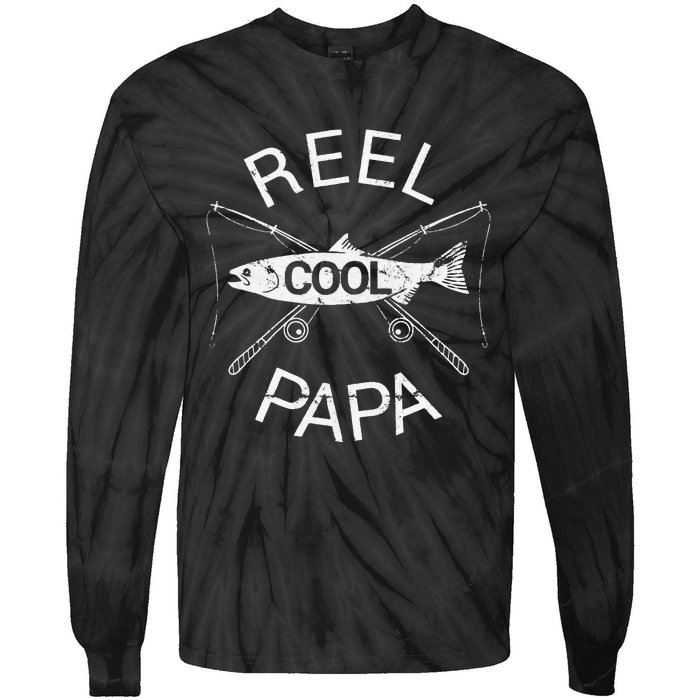 Fathers Day Gifts Funny Fishing Reel Cool Papa Dad Joke Gift Tie-Dye Long Sleeve Shirt