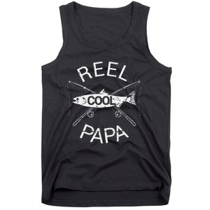 Fathers Day Gifts Funny Fishing Reel Cool Papa Dad Joke Gift Tank Top