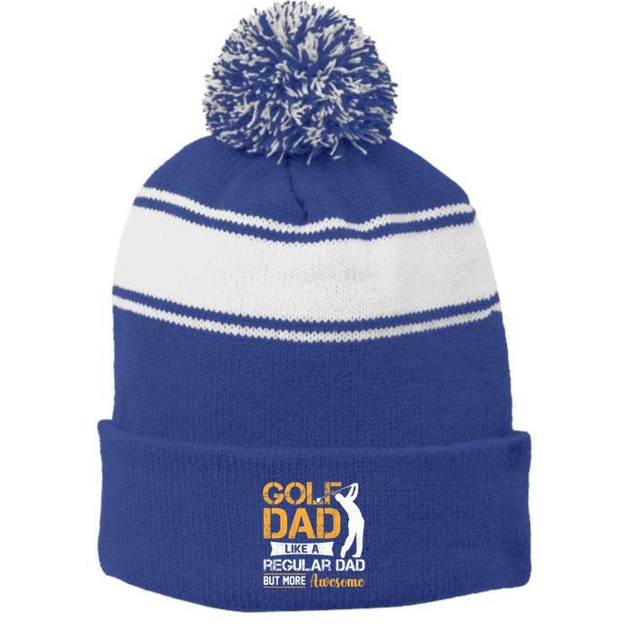 Father's Day Golf Dad Like A Regular Dad But More Awesome Gift For Dad Stripe Pom Pom Beanie