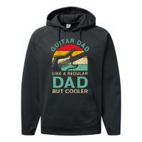 Fathers Day Guitar Dad For Guitarist Music Lover Dad Performance Fleece Hoodie