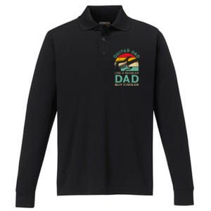 Fathers Day Guitar Dad For Guitarist Music Lover Dad Performance Long Sleeve Polo