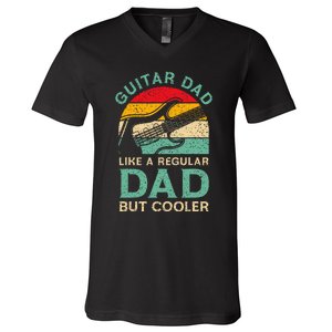 Fathers Day Guitar Dad For Guitarist Music Lover Dad V-Neck T-Shirt