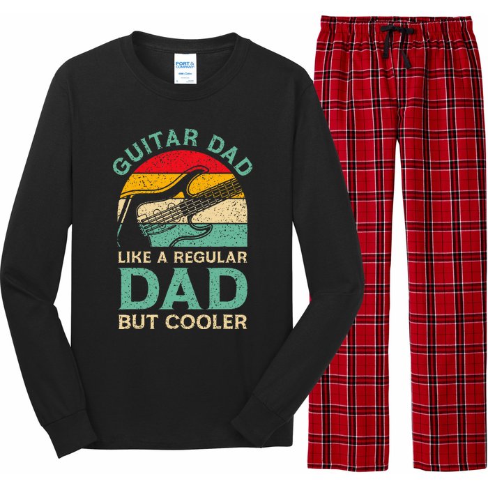 Fathers Day Guitar Dad For Guitarist Music Lover Dad Long Sleeve Pajama Set