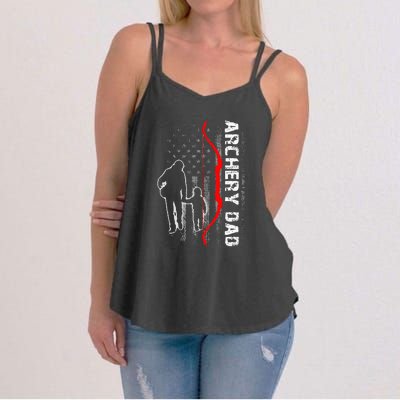 Father's Day Gift Archery Dad Proud Archery Daddy Women's Strappy Tank