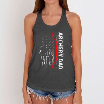 Father's Day Gift Archery Dad Proud Archery Daddy Women's Knotted Racerback Tank