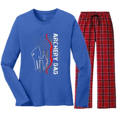 Father's Day Gift Archery Dad Proud Archery Daddy Women's Long Sleeve Flannel Pajama Set 