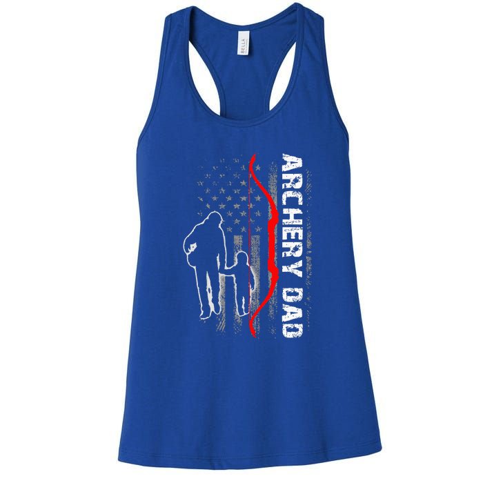 Father's Day Gift Archery Dad Proud Archery Daddy Women's Racerback Tank