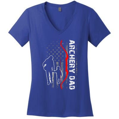 Father's Day Gift Archery Dad Proud Archery Daddy Women's V-Neck T-Shirt