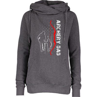 Father's Day Gift Archery Dad Proud Archery Daddy Womens Funnel Neck Pullover Hood