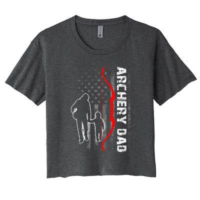 Father's Day Gift Archery Dad Proud Archery Daddy Women's Crop Top Tee