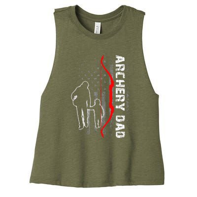 Father's Day Gift Archery Dad Proud Archery Daddy Women's Racerback Cropped Tank