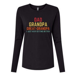 Fathers Day Gift From Grandkids Dad Grandpa Great Grandpa Womens Cotton Relaxed Long Sleeve T-Shirt