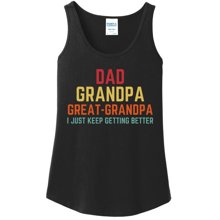 Fathers Day Gift From Grandkids Dad Grandpa Great Grandpa Ladies Essential Tank