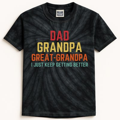 Fathers Day Gift From Grandkids Dad Grandpa Great Grandpa Kids Tie-Dye T-Shirt