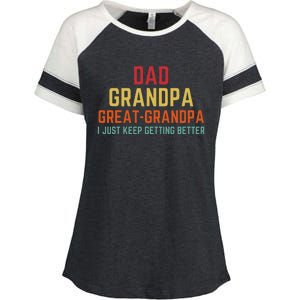 Fathers Day Gift From Grandkids Dad Grandpa Great Grandpa Enza Ladies Jersey Colorblock Tee