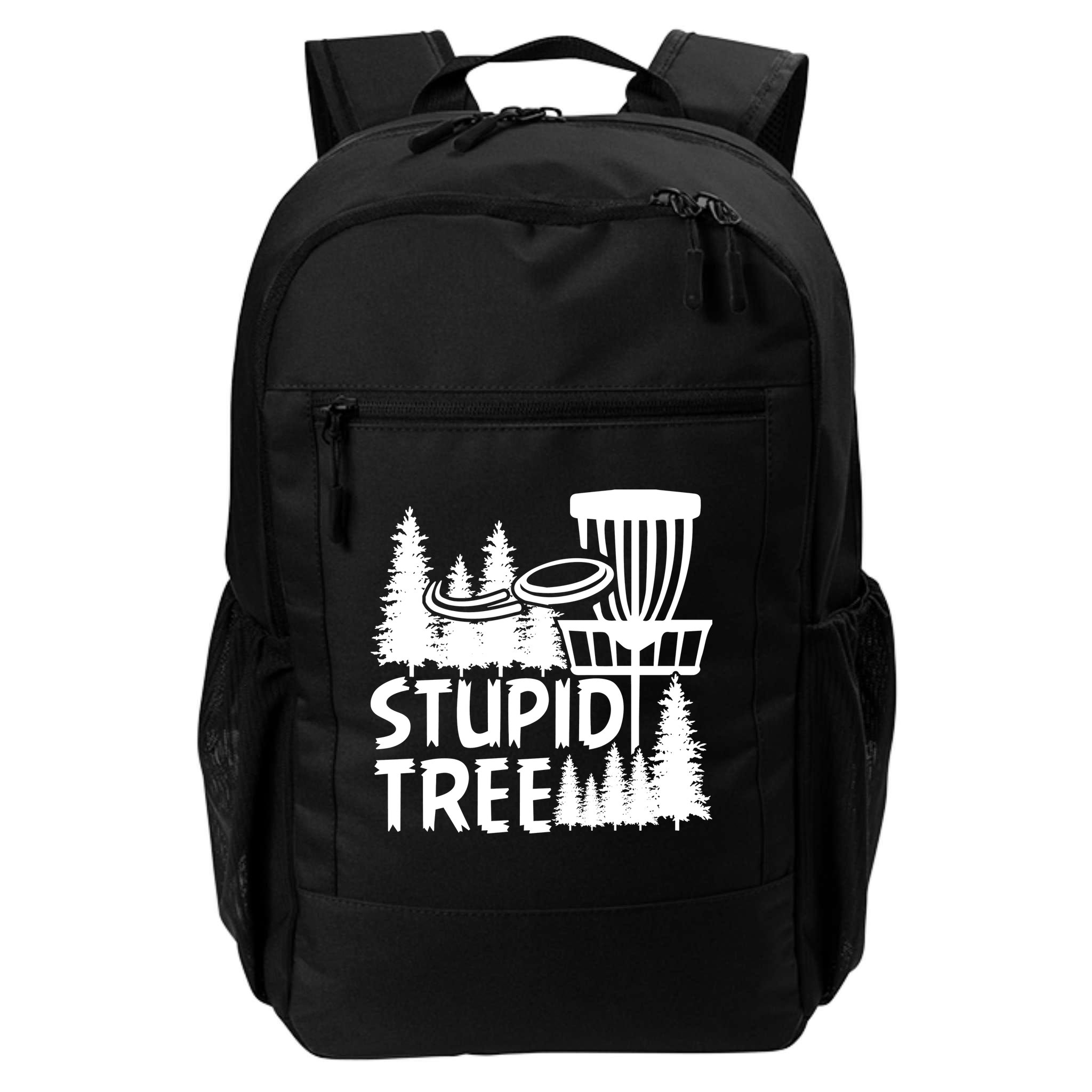 Funny Disc Golf Stupid Tree Distressed Frisbee Golf Backpack