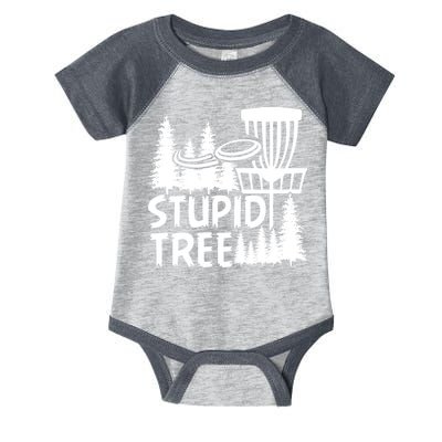 Funny Disc Golf Stupid Tree Distressed Frisbee Golf Infant Baby Jersey Bodysuit