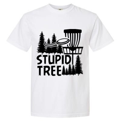Funny Disc Golf Stupid Tree Distressed Frisbee Golf Garment-Dyed Heavyweight T-Shirt