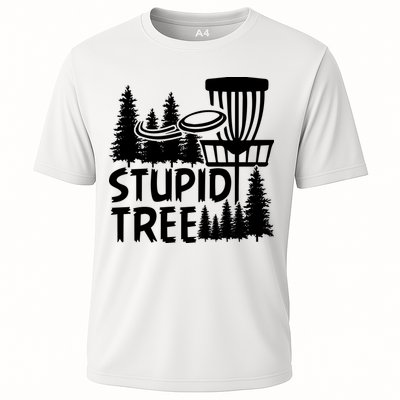 Funny Disc Golf Stupid Tree Distressed Frisbee Golf Performance Shirt