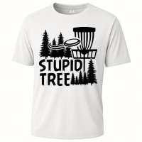 Funny Disc Golf Stupid Tree Distressed Frisbee Golf Cooling Performance Crew T-Shirt