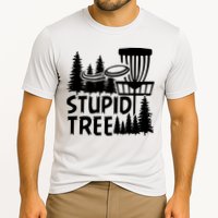 Funny Disc Golf Stupid Tree Distressed Frisbee Golf Cooling Performance Crew T-Shirt