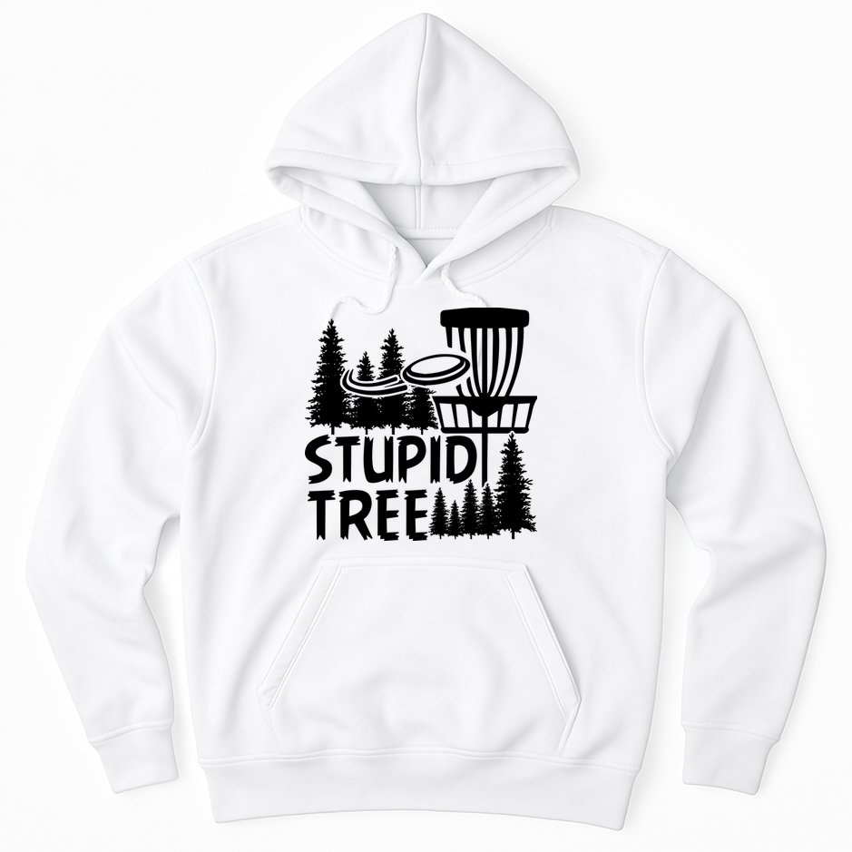 Funny Disc Golf Stupid Tree Distressed Frisbee Golf Hoodie