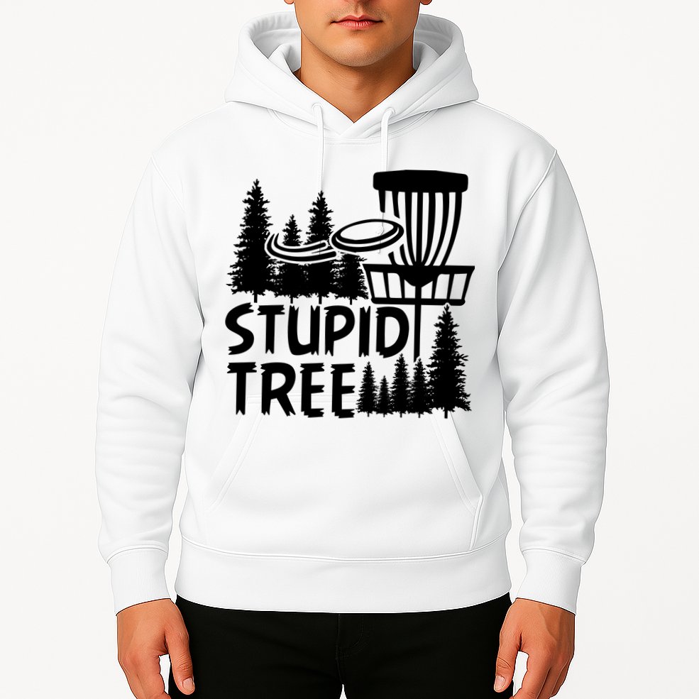 Funny Disc Golf Stupid Tree Distressed Frisbee Golf Hoodie