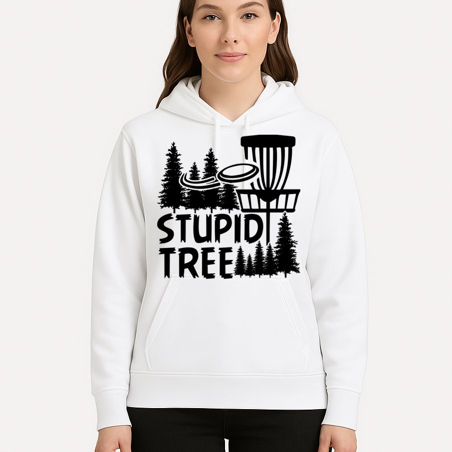 Funny Disc Golf Stupid Tree Distressed Frisbee Golf Hoodie
