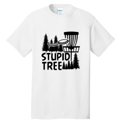 Funny Disc Golf Stupid Tree Distressed Frisbee Golf Tall T-Shirt