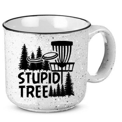 Funny Disc Golf Stupid Tree Distressed Frisbee Golf 15oz Campfire Ceramic Mug