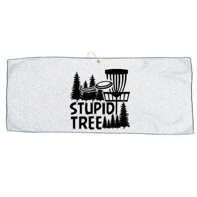 Funny Disc Golf Stupid Tree Distressed Frisbee Golf Large Microfiber Waffle Golf Towel
