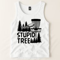 Funny Disc Golf Stupid Tree Distressed Frisbee Golf Tank Top
