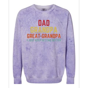 Fathers Day Gift From Grandkids Dad Grandpa Great Grandpa Colorblast Crewneck Sweatshirt