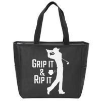 Funny Disc Golf Frolf Grip It And Rip It Frisbee Sport Zip Tote Bag