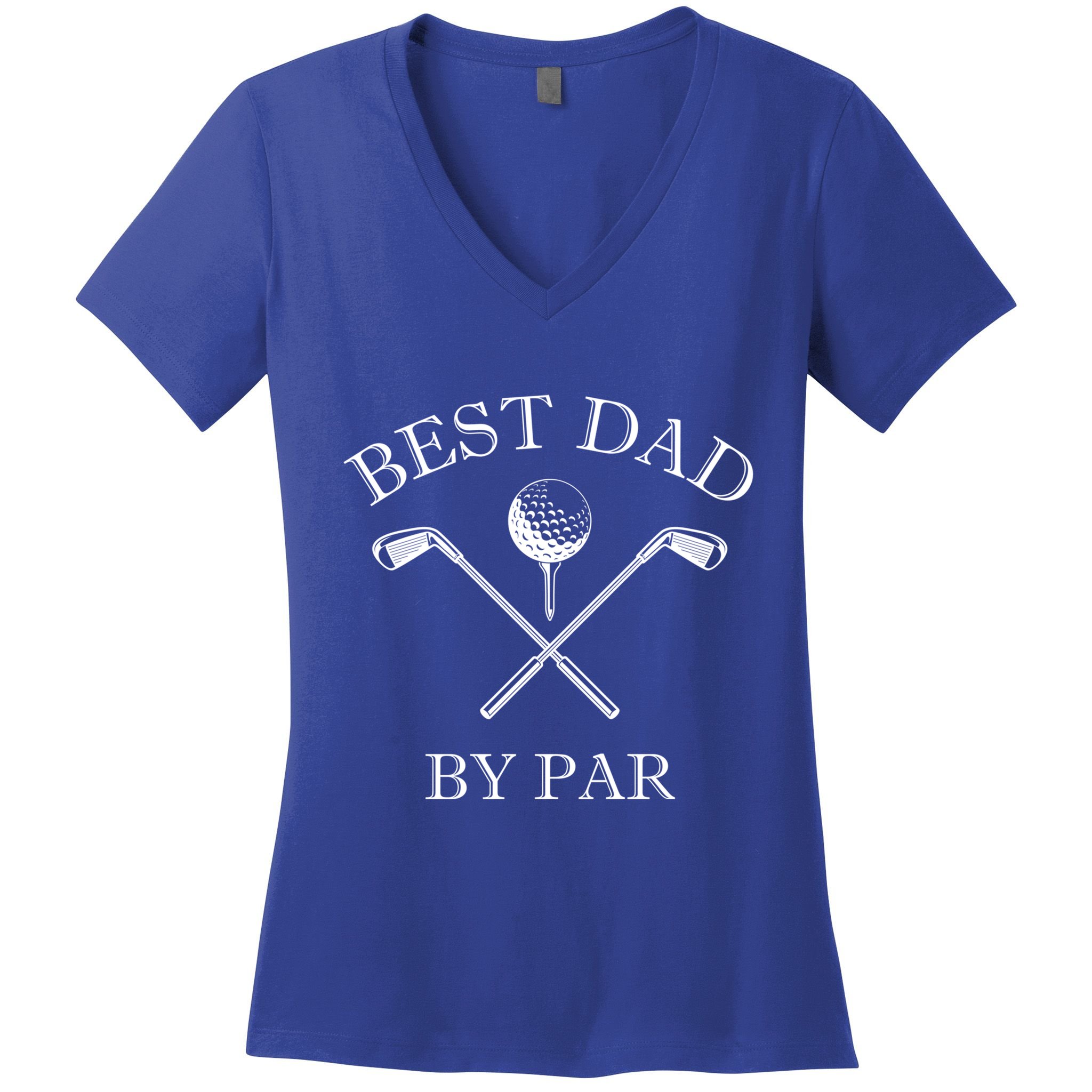 FatherS Day Golf Best Dad By Par LetS Par Par Gift Women's V-Neck T-Shirt
