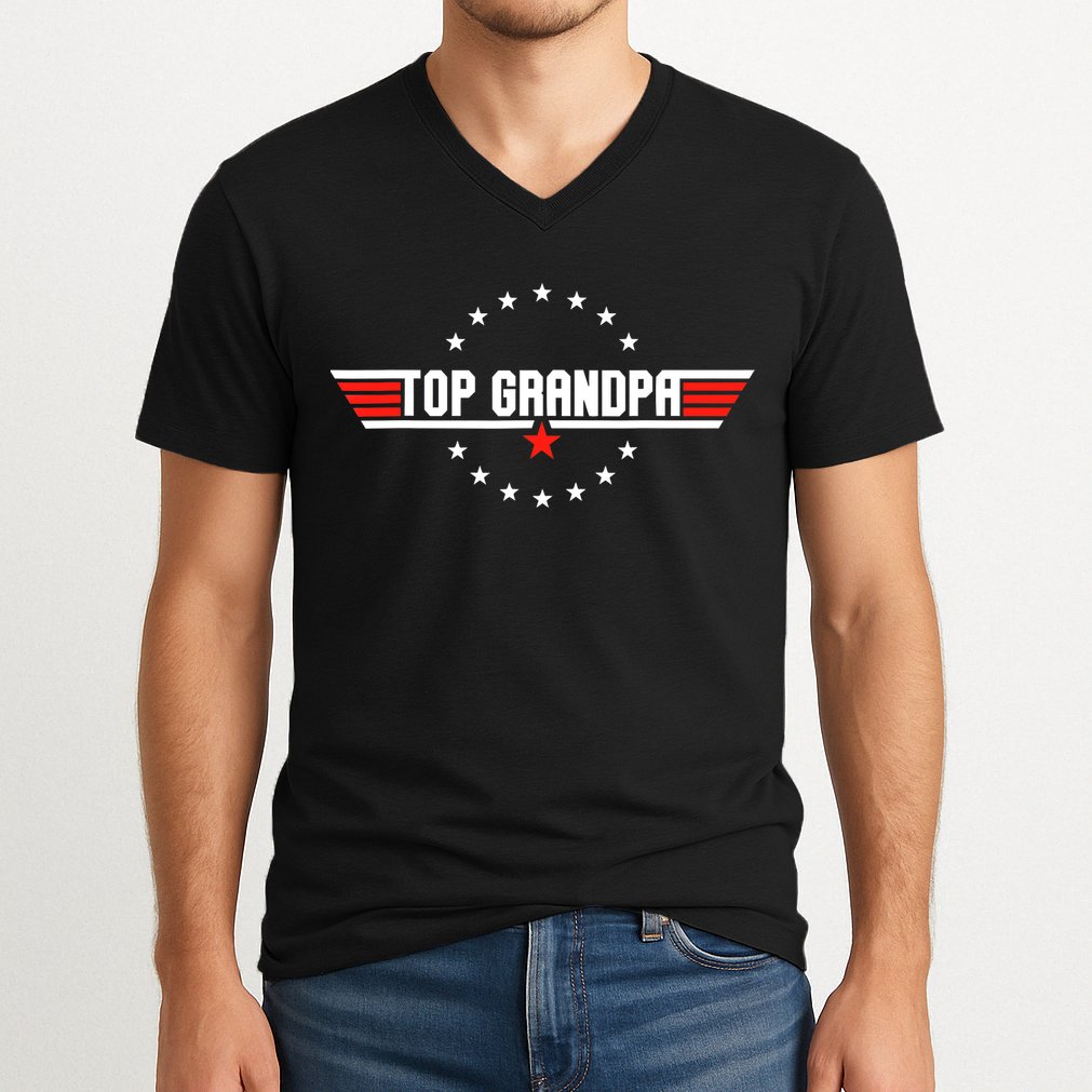 Fathers Day Gift Grandpa Gift From Son Daughter Grandkids V-Neck T-Shirt